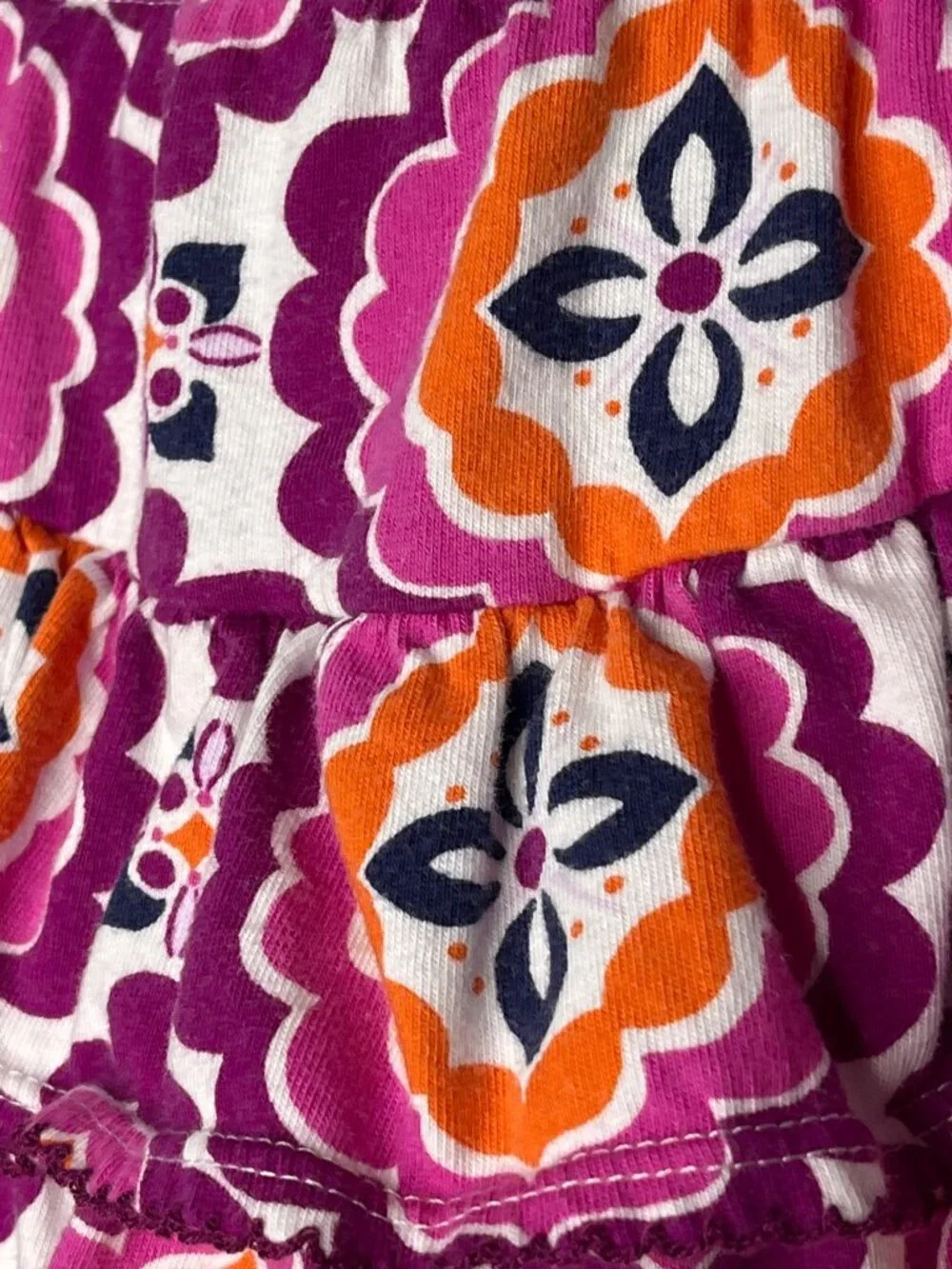 Gymboree Girls 12-18 Months Tiered Ruffle Skirt Purple Pink Boho Floral